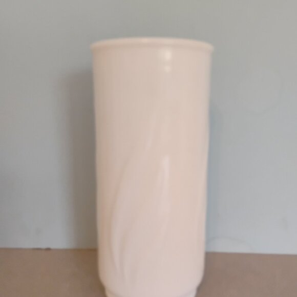 EO Brody MCM Milk Glass Cylinder Vase, Flame Design - Picture 2 of 4